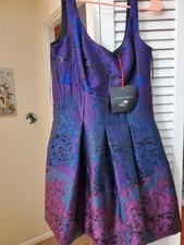 Cinthya Rowley Night Dress, Purple and Black, with pockets, size 8.