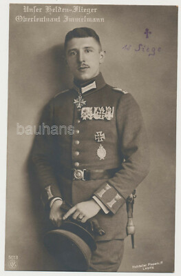 AK Flieger Pilot Oberleutnant Max Immelmann Pour le merite (1050x)