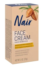 Nair Hair Remover Moisturizing Face Cream, with Sweet Almond Oil, 2OZ