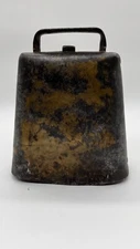 Antique Farm Cow Bell Clapper Rustic Iron Fold Over Primitive Country Farmhouse