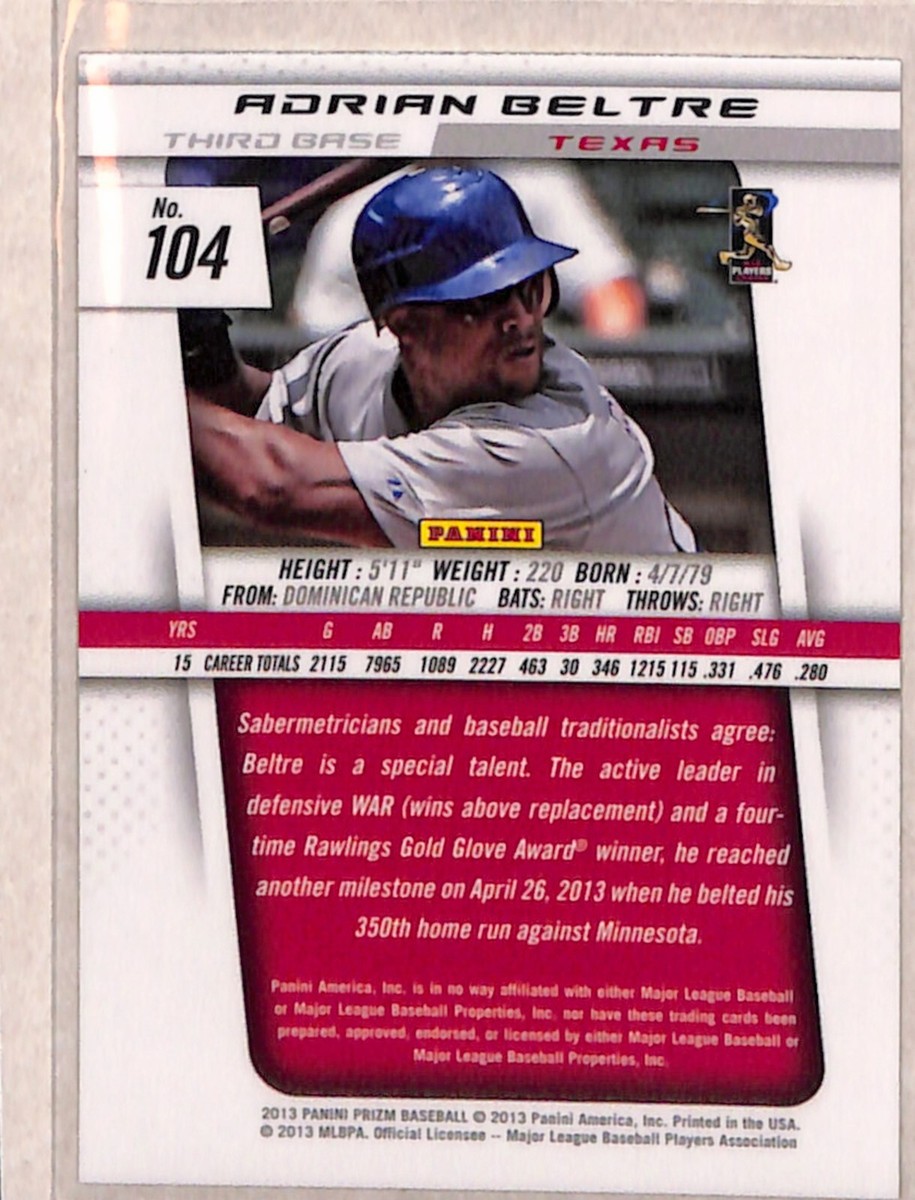 2013 Panini Prizm 104 Adrian Beltre NM | eBay
