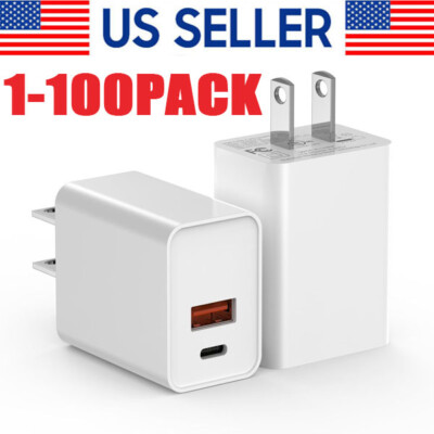 For iPhone 15 16 13 11  20W Fast Charger Block USB Type C Wall Power Adapter Lot