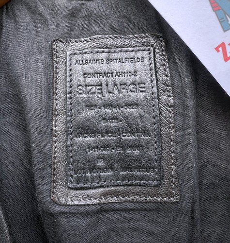 All Saints Mens REPLICA Leather Biker Jacket Large Moto Bomber Rock 4 - Picture 7 of 20