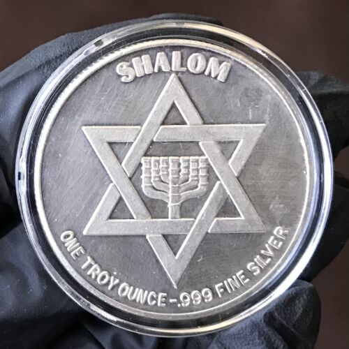 SHALOM SILBER KUNSTMEDAILLE, BEGINN/MEIR, DAVIDSTERN, 1 oz .999 SILBER! - Bild 2 von 7