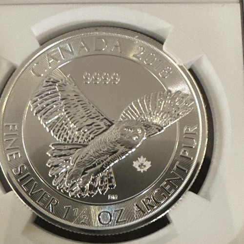 2018 Canada $8 1.5oz Owl .999 Fine Silver Bullion Coin NGC MS69 - Picture 2 of 4