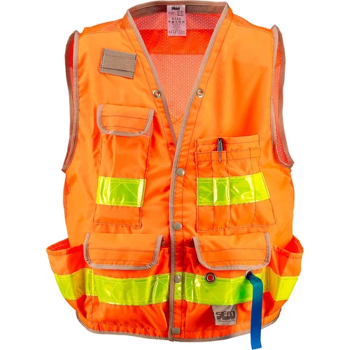 SECO Class 2 Surveyor’s Vest with Mesh Back Orange Medium 44”-46” Chest - product listing photo