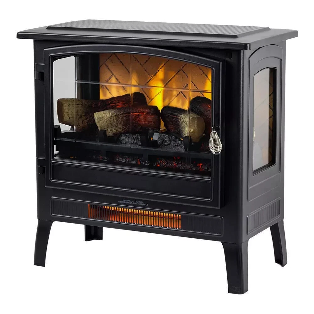 Country Living Infrared Electric Fireplace Heater Flame Colors Faux Wooden  Logs | eBay