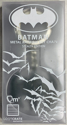 BATMAN BATWING Keychain 2016 NEW! RARE METAL STEALTH EDITION LOOTCRATE EXCLUSIVE