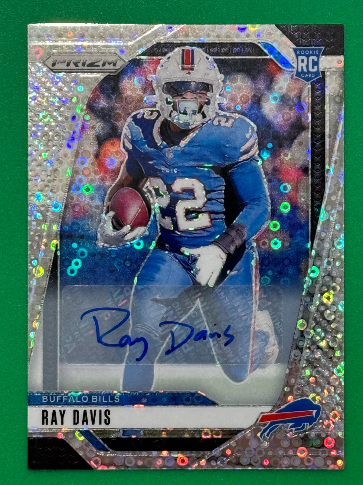 2024 Prizm Ray Davis #382 Rookie RC No Huddle Silver Buffalo Bills AUTO