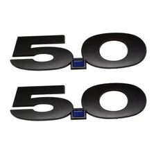 2Pc 2011-2014 5.0 Fender Emblem Nameplate Badge Matte Black Blue New EM7895BL-PR