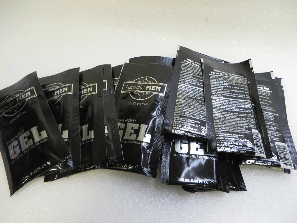 AGADIR MEN OUD WOOD FIRM HOLD GEL 0.33 OZ (Lot of 50 Sachets ) - Image 2 of 2