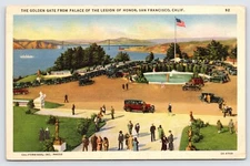 Postcard Golden Gate Palace Legion of Honor San Francisco CA c1930s Cars P2