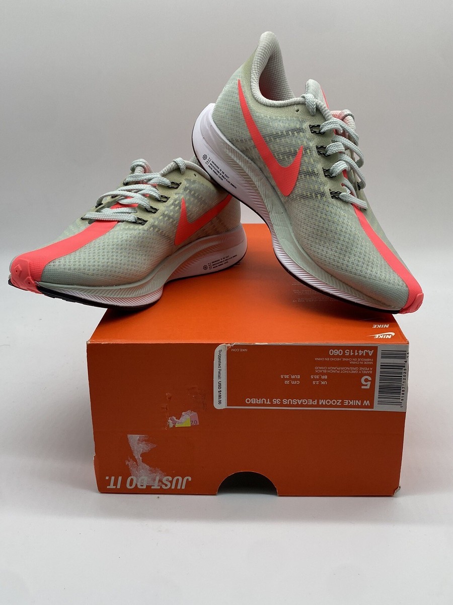 WMNS NIKE ZOOM PEGASUS 35 TURBO BARELY GREY-HOT PUNCH-BLACK SZ