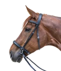 LEATHER BITLESS BRIDLE  PADDED COMFORT WITH WEB REINS SIZE FULL-PONY
