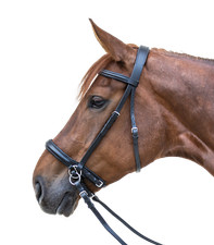 LEATHER BITLESS BRIDLE  PADDED COMFORT WITH WEB REINS SIZE FULL-PONY