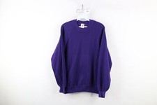 Vintage 90s Streetwear Womens Medium Faded Blank Crewneck Sweatshirt Purple USA