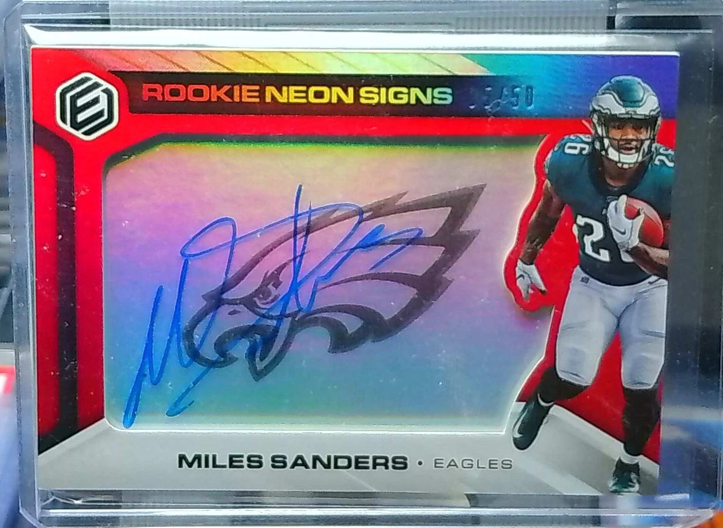 Miles Sanders Panini Elements Rookie Neon Signs #MS Base