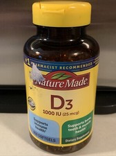 Nature Made Vitamin D3 25 mcg., 650 Softgels Exp 6/2026