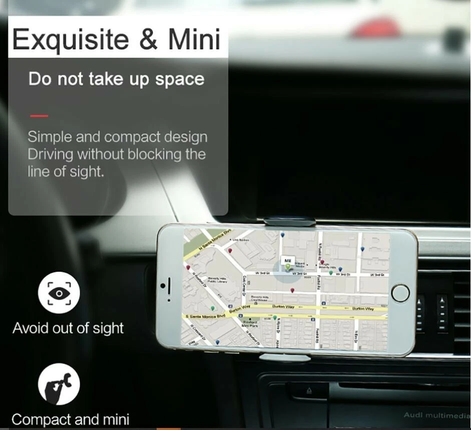 *Set of 2* Universal Cell  Air Vent C Mount Mini Adjustable Cradle 360 Rotating - Image 3 of 4