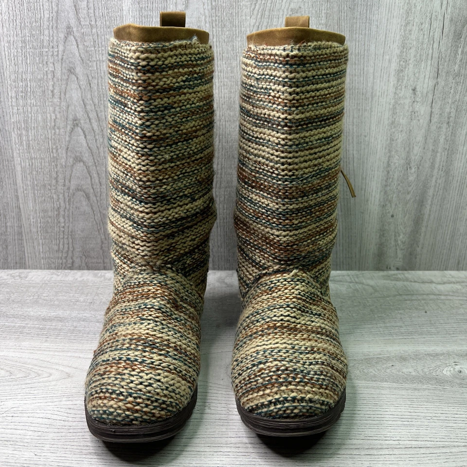 Botas de punto para mujer Muk Luks forradas con cordones invierno multicolor rayas multicolor 8 Foto 2 de 4
