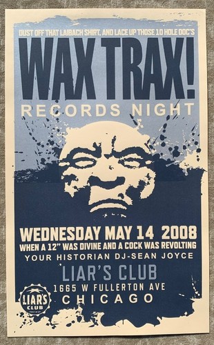 WAX TRAX! Record Night LIARS CLUB Chicago 08 Revolting Cocks SCREEN PRINT poster - Picture 7 of 7