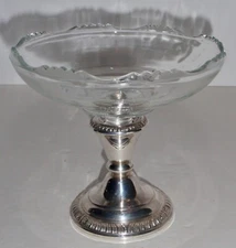 Vintage Glass Candlestick Floral Arrangement Peg Insert Bobeche Bowl 6""