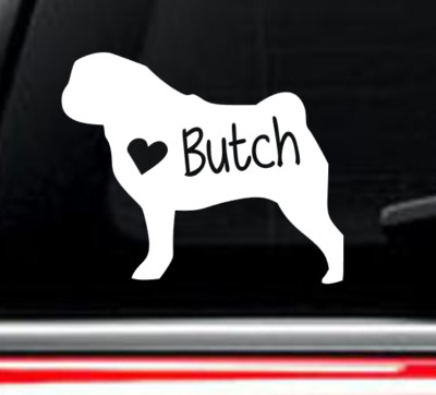 Pug Dog car decal with custom name | eBay