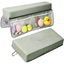 Baby Waterproof Vegan Leather Bath Kneeler and Elbow Rest Pad Set