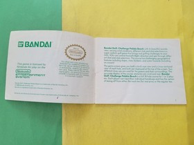 Bandai Golf Challenge Pebble Beach NES Nintendo Instruction Manual Booklet Only 