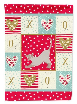 Caroline's Treasures Thai Lilac Cat Love Garden Flag CK5798GF