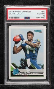 2019 Panini Donruss Rated Rookie DK Metcalf #313 PSA 10 GEM MT Rookie RC