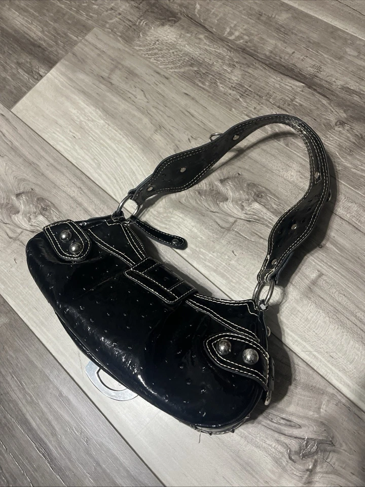 Bolso de hombro Guess vintage de cuero sintético negro Y2K/00s Foto 3 de 4