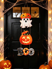Cute Ghost Pumpkin BOO Halloween Door Hanging Banner Party Wall Decor