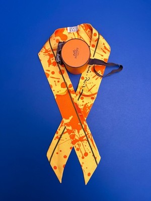 Hermès Twilly Cheval Surprise Rybaltchenko gelb Schal Halstuch Hermes