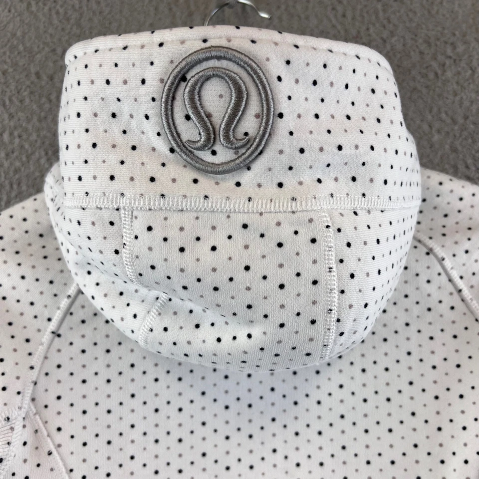 Chaqueta con capucha Lululemon Scuba III negra a lunares cremallera completa para mujer 2 Foto 4 de 4