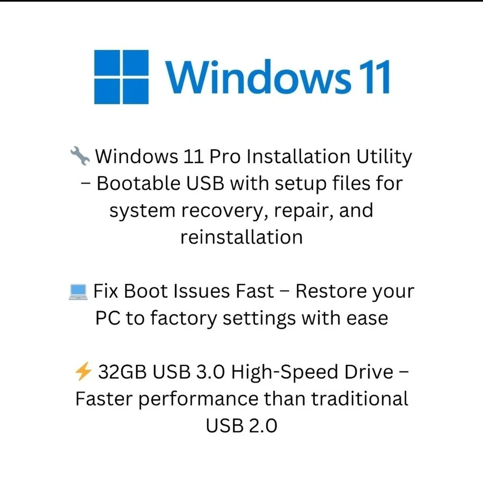 Windows 11 PRO USB 3.0 avviabile | Installazione, riparazione, aggiornamento | Nessuna chiave necessaria - Immagine 3 di 4