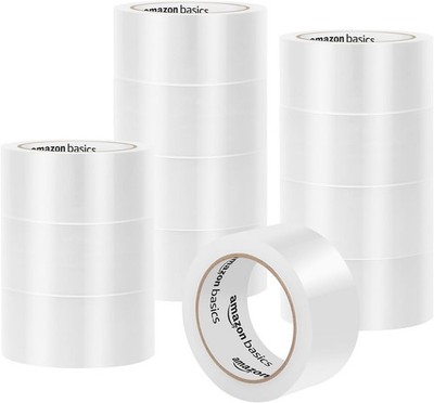 Basics Strong Plastic Packing Tape, Clear, 12 Pack