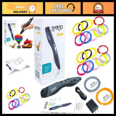 3D Printing Pen Kit with PLA Refill Pack - 10 Assorted Colors & 2 Starter Colors