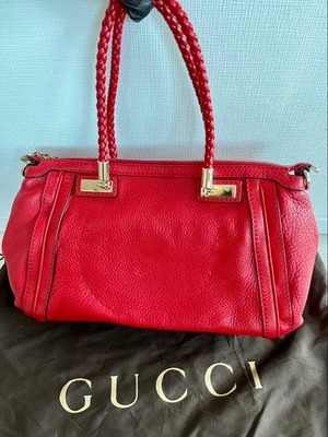 GUCCI Hand Bag Tassel Red 942483