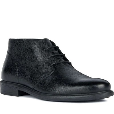 Geox Terence Herren Schwarze Lederstiefeletten Freizeit U367HA00046C9999