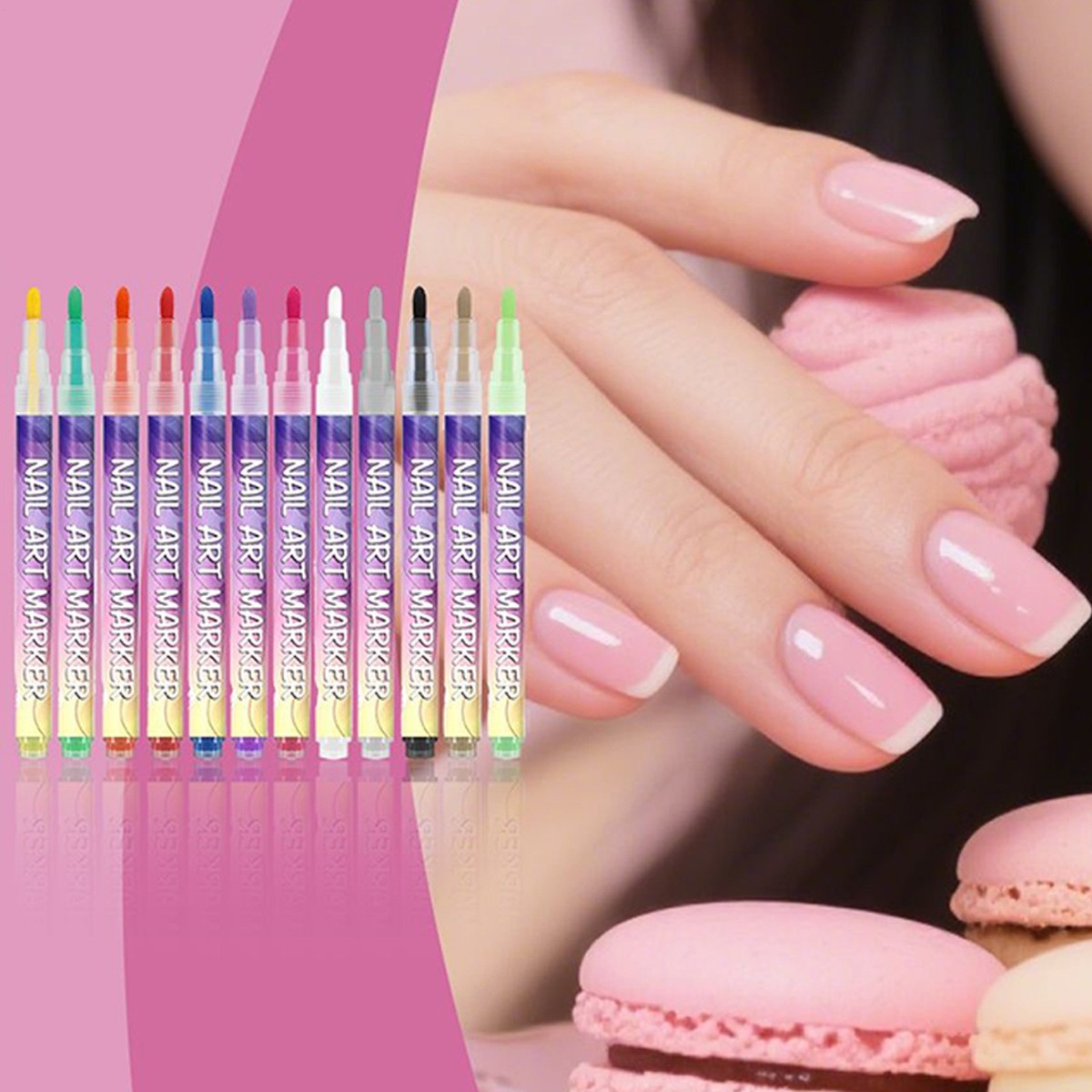 12Color 3D Nail Art Pens Set Nail Polish Graffiti Dotting Pen