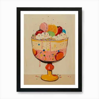 Kleinigkeit mit Regenbogenstreuseln beige gerahmt Wandbild Poster Leinwanddruck Bild
