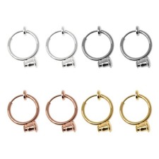 Clip-on Earrings Spring Hoop Ear Rings for Non-Pierced Ears DIY Earring Making