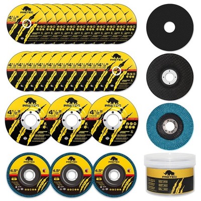 4.5'' 4-1/2 Cut Off Wheel&Grinding Wheel Set,26Pcs for Angle Grinder,Flap Disc