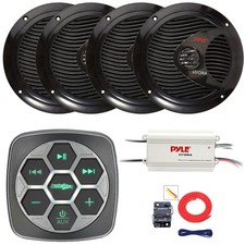 Metra Boat Marine and Controller, 4x 8'' 180W Speakers, 4-Channel Amplifier, Kit