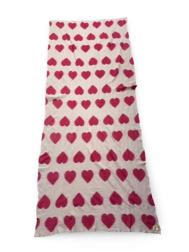 Becksondergaard Hearts Scarf Wrap Shawl Large Wool Silk - Image 2 of 4