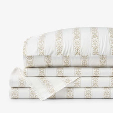 Rifle Paper Co. Estee Stripe Classic Smooth Sateen Bed Sheet Set