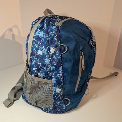 Eddie Bauer Turquoise Floral Daypack Eddie Bauer Packable Backpack Blue Floral Fold-Up Stowable  main image 2
