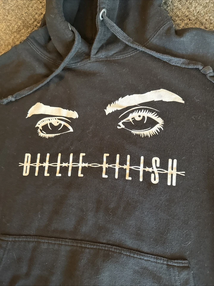 Billie eilish Eyes Small Black hoodie Tour Music - Image 2 of 4