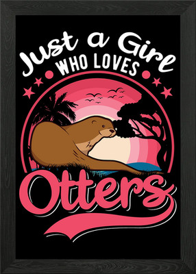 Otter Geschenk Seeotter gerahmtes Wandbild Poster Leinwanddruck Bild